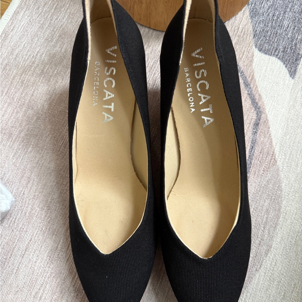 VISCATA Barcelona Black Women's Espadrille Wedges Size 9